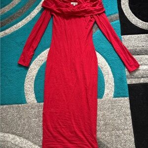 Heart & Hips Vibrant Red Long Sleeve Dress